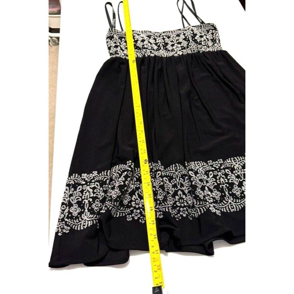 Morgan & Co. Jr. Sz 3/4 Spaghetti Strap Black Silver Glitter Lining Mini Dress - Picture 14 of 15